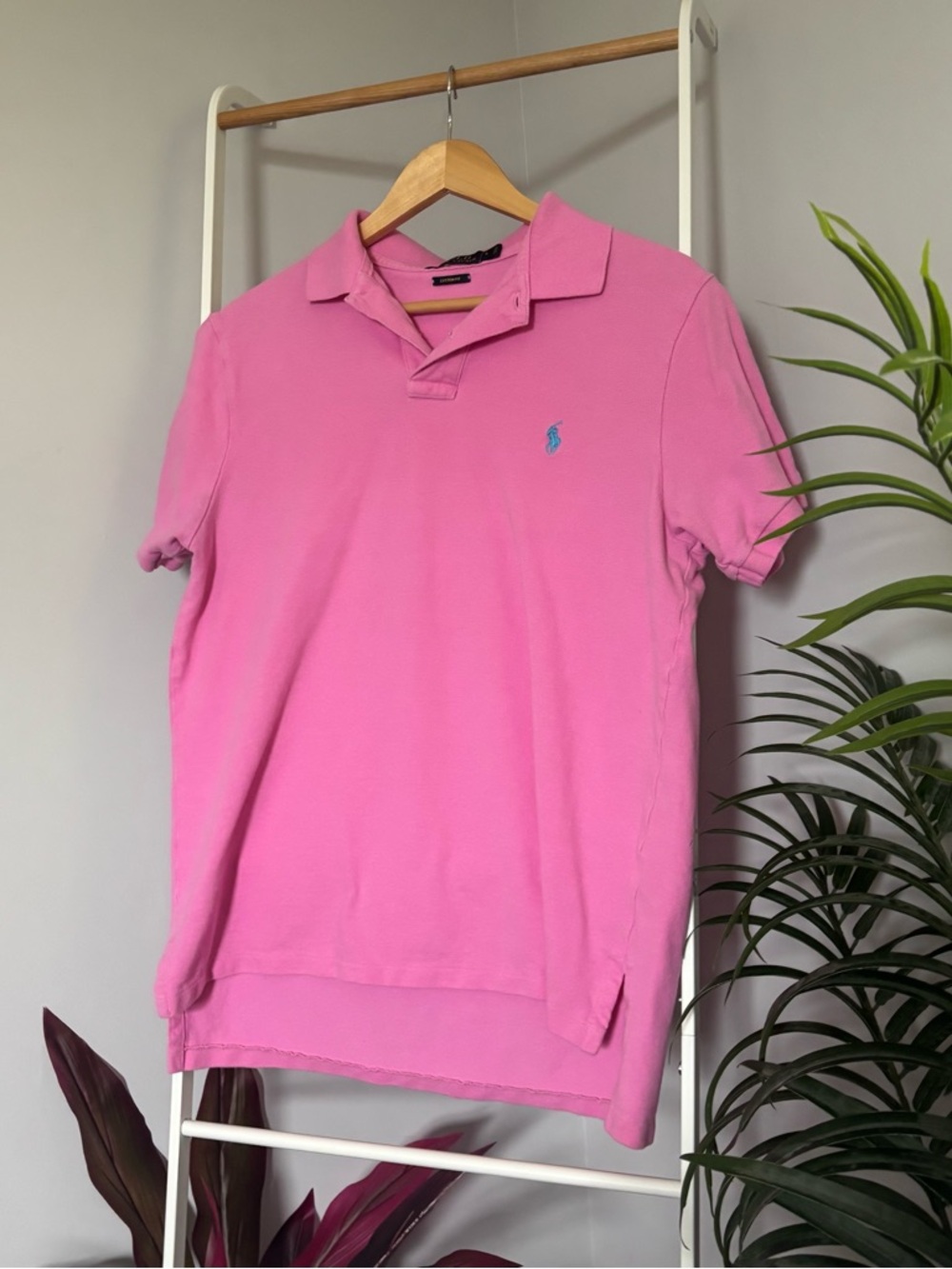 Polo by Ralph Lauren Pink Short-Sleeve Polo with Blue Logo